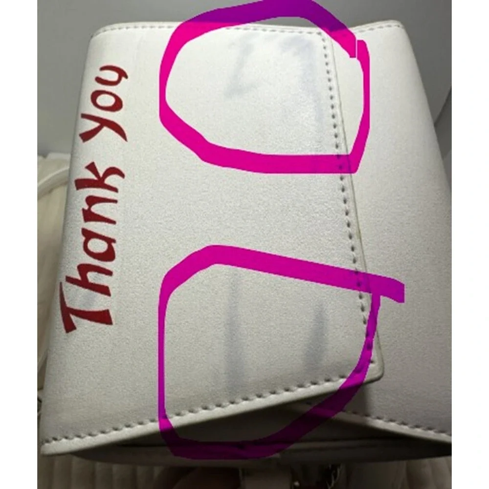 Chinese Takeout Box Vinyl Purse Handbag w/ chain Trendy Cool Pre-Owned